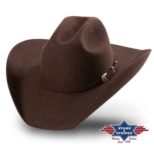Western hoed Wyoming Stars & Stripes bruin