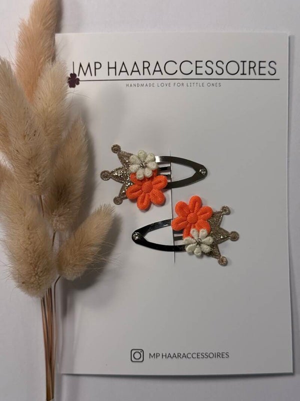 Koningsdag haarspeldjes bloem / kroon