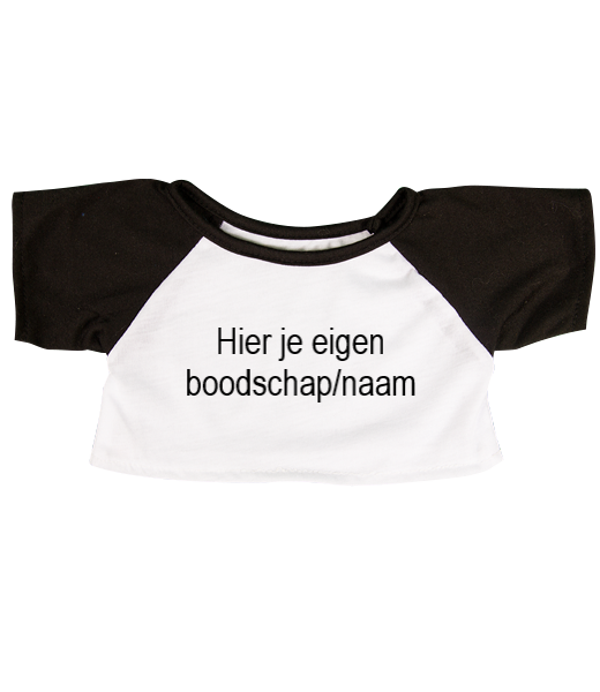 T-shirt met zwarte mouwen bedrukt
