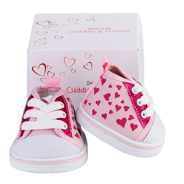 Roze sneakers met hartjes
