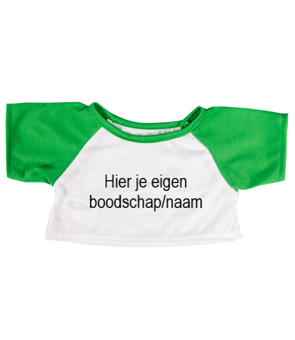 T-shirt met groene mouwen bedrukt
