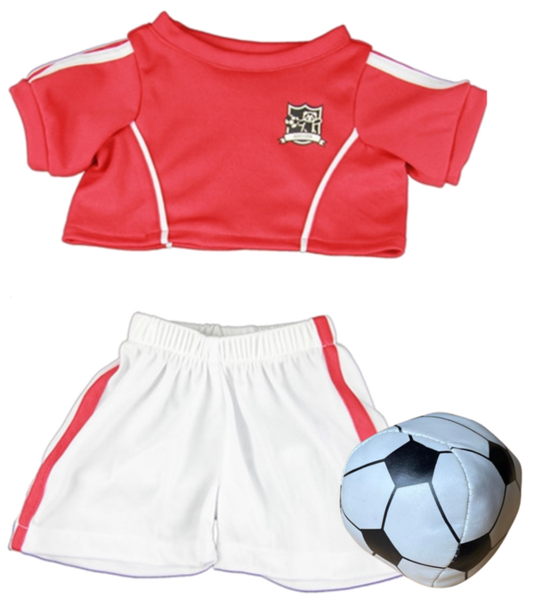 Voetbal outfit rood/wit met voetbal