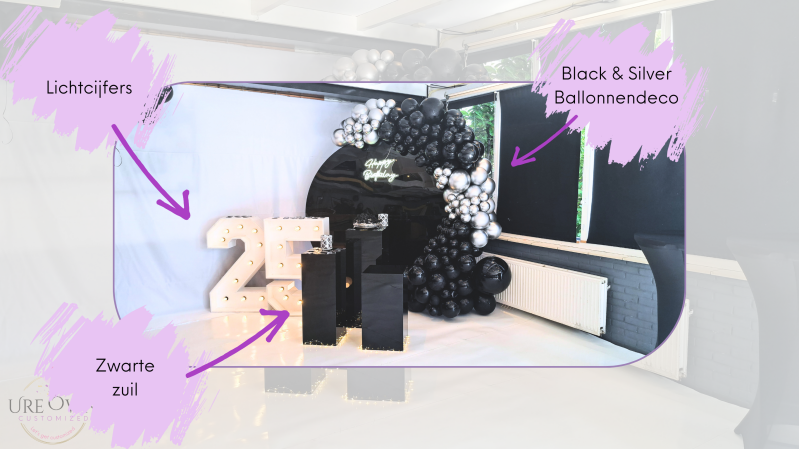 Zwarte ballonen decoratie, Spijkenisse