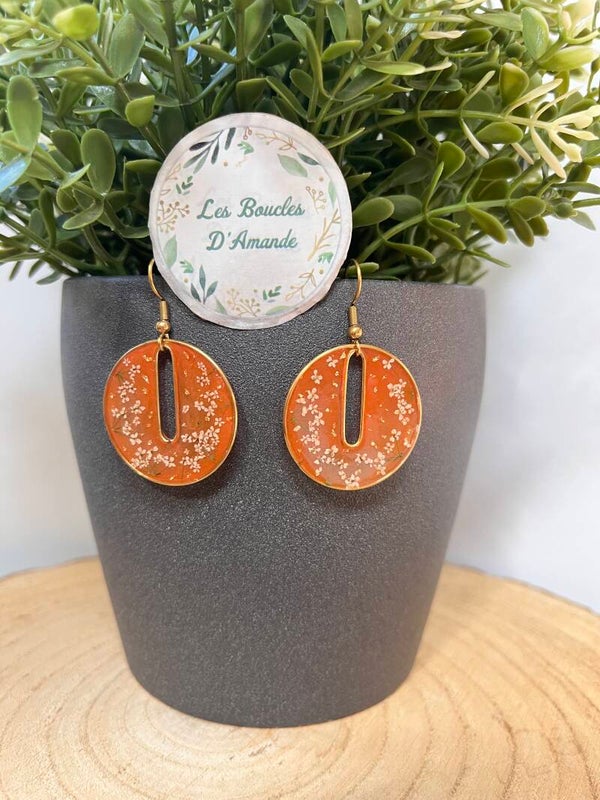 Boucles florales orange carotte sauvage
