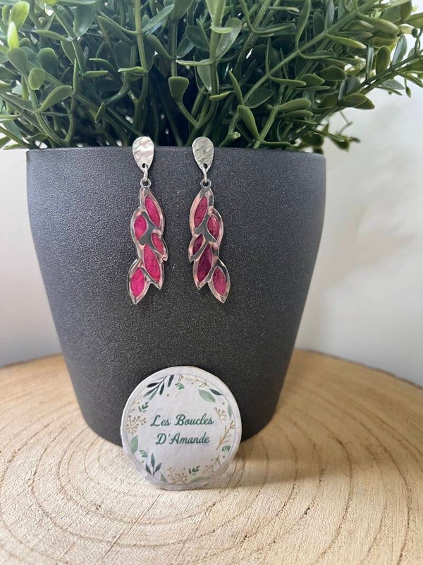 Boucles pétales de Rose argenté