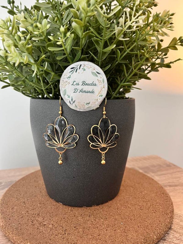 Boucles noires dorées acier