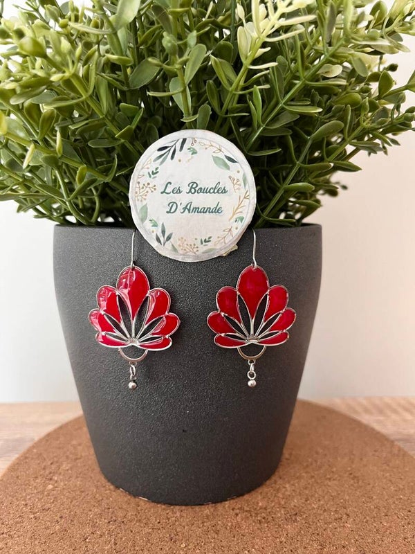 Boucles acier rouge argenté