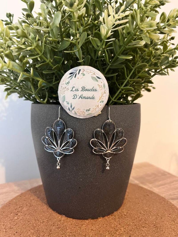 Boucles acier noir argenté