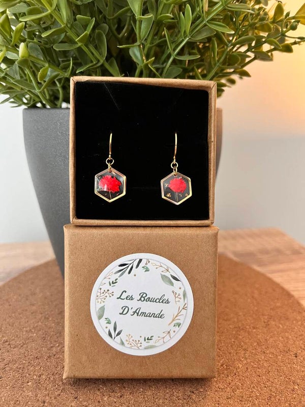 Boucles florales coquelicot doré