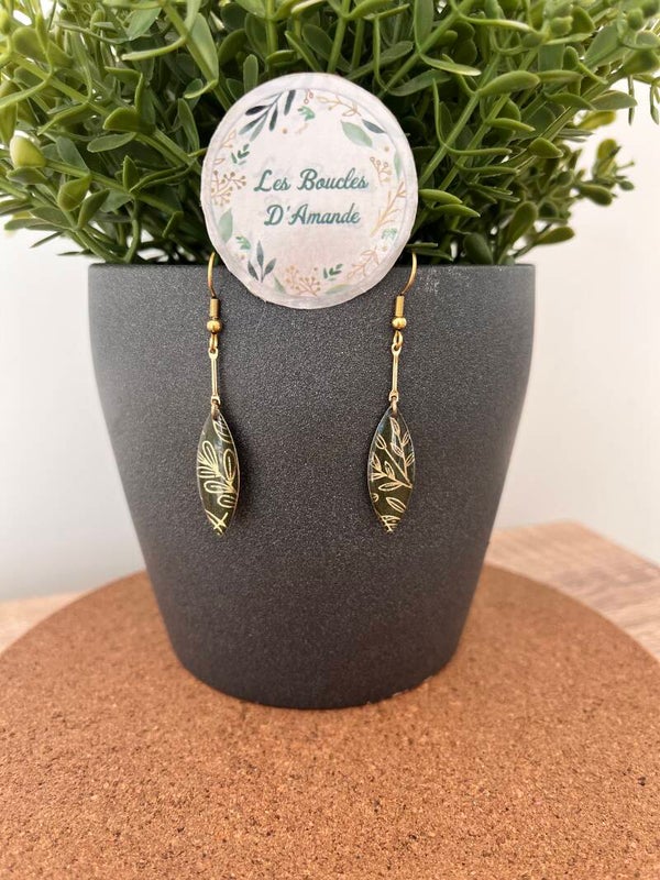 Boucles feuillage vert doré