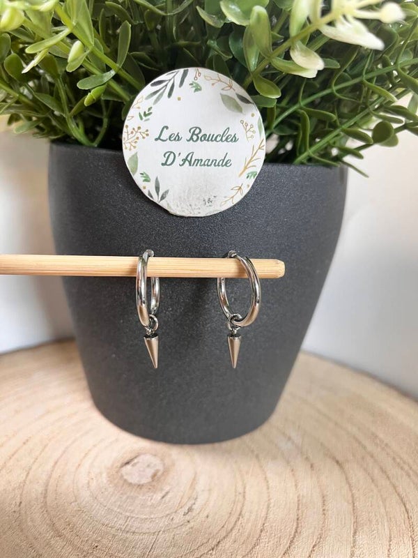 Anneaux 2 en 1 - cône argenté