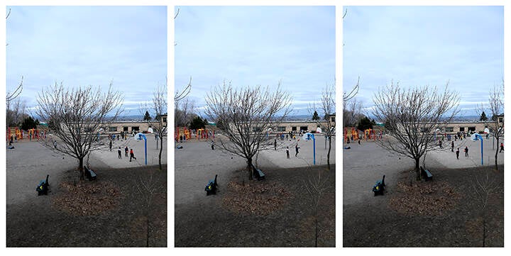 Shooting hoops in the schoolyard