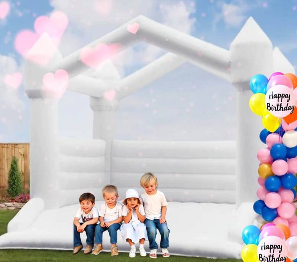 XXLARGE BEAUTIFUL WHITE CASTLE BOUNCE HOUSE