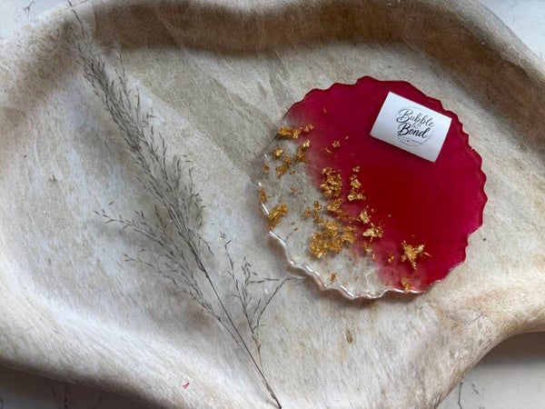 Pink and Gold Large Coaster