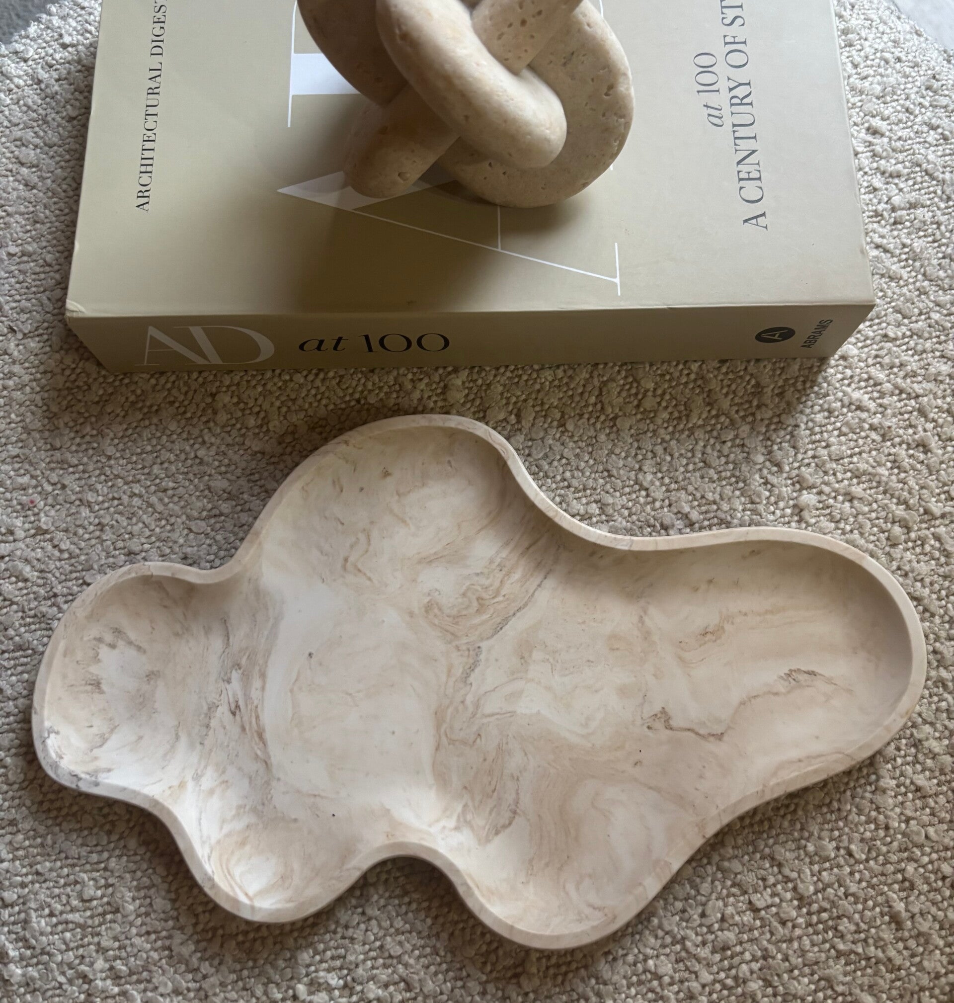 Sand and Caramel Large Wavy Tray