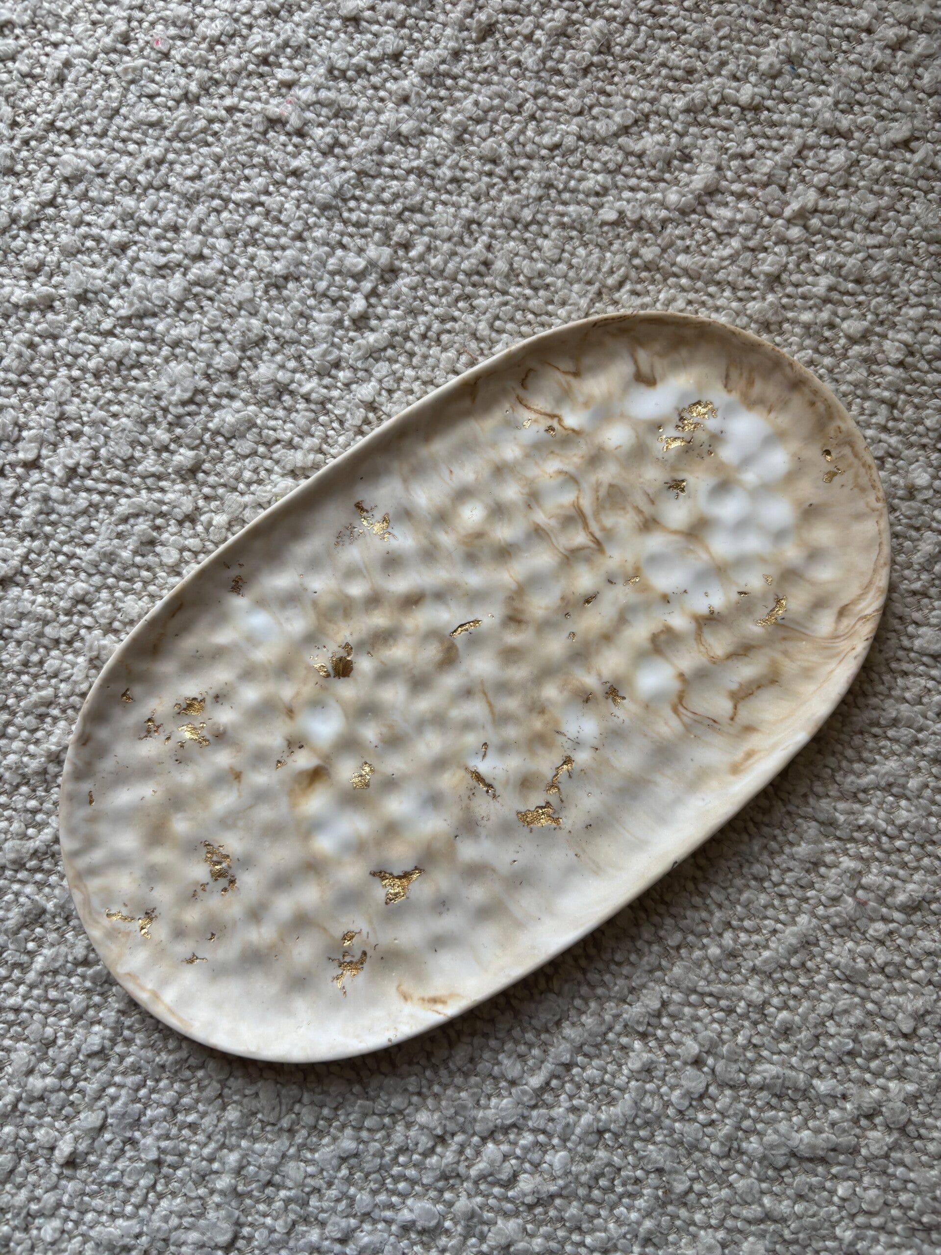 Gold Leaf Dimpled Trinket Tray