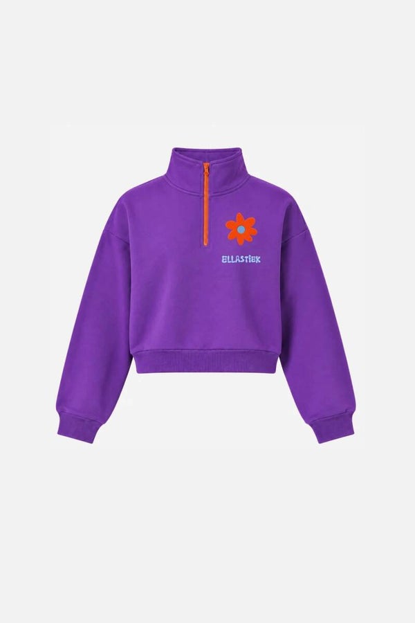 Corpped Sweater Sara | Paars Oranje | Ellastiek