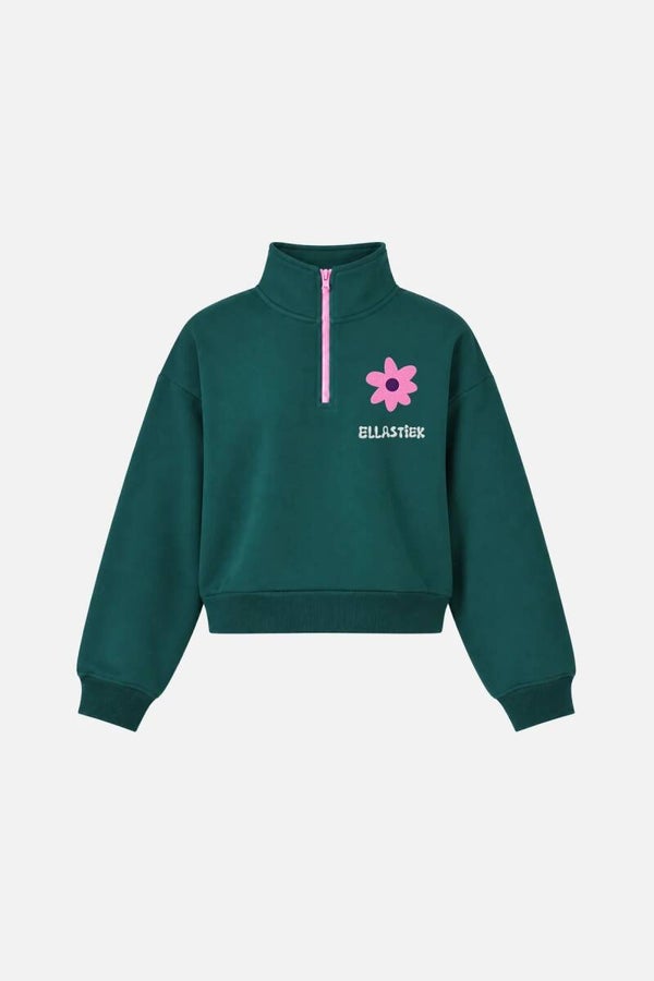 Sweater Livia | Groen & Roze | Ellastiek