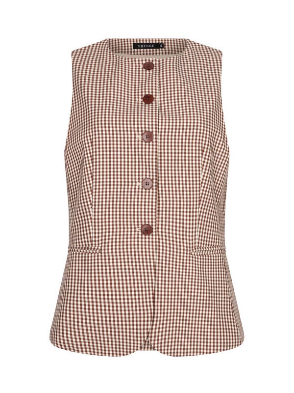 Gilet Jette | Brown check | Ydence