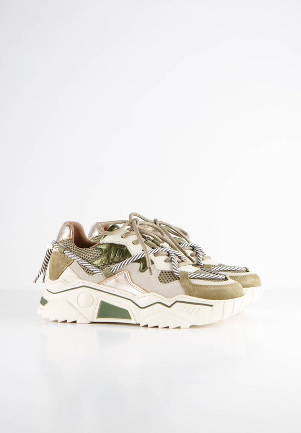 Jupiter|  Mesh sneaker | Olive off white