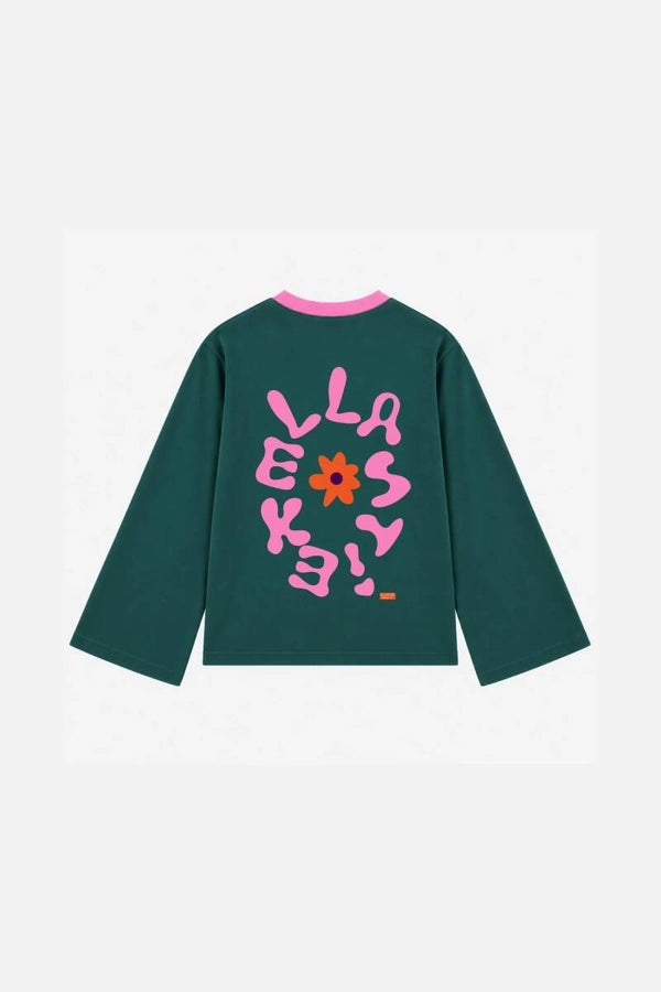 Longsleeve Noah | Groen Roze | Ellastiek
