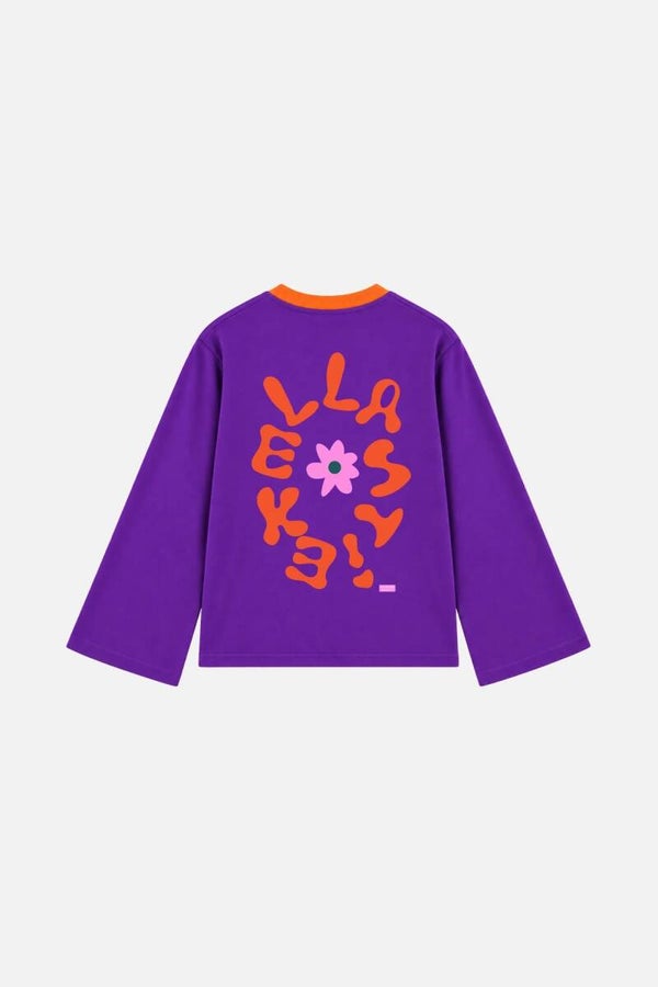 Longsleeve Julius | Paars en Oranje | Ellastiek