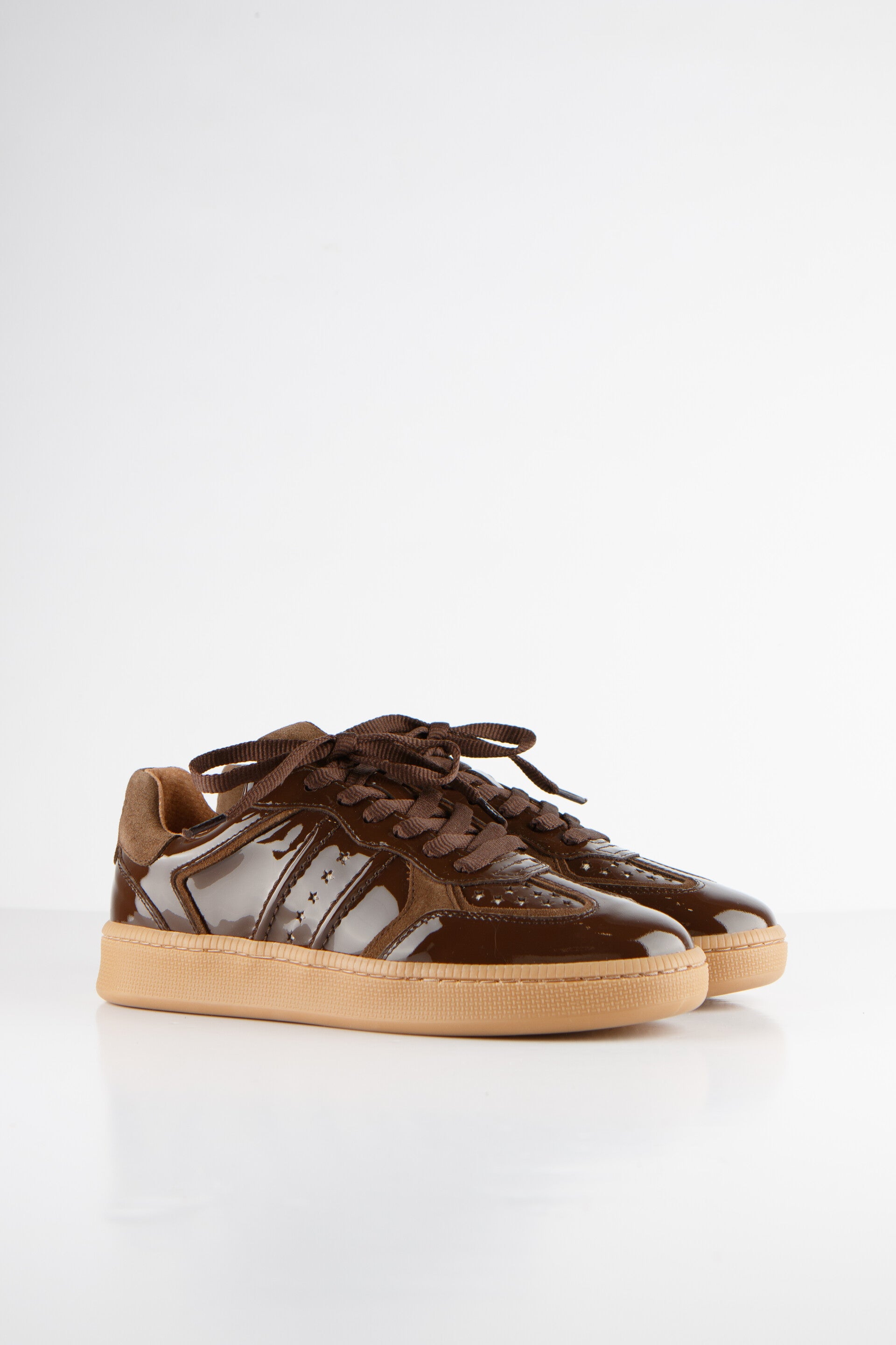 Maribel | Vernis sneaker | Dark brown