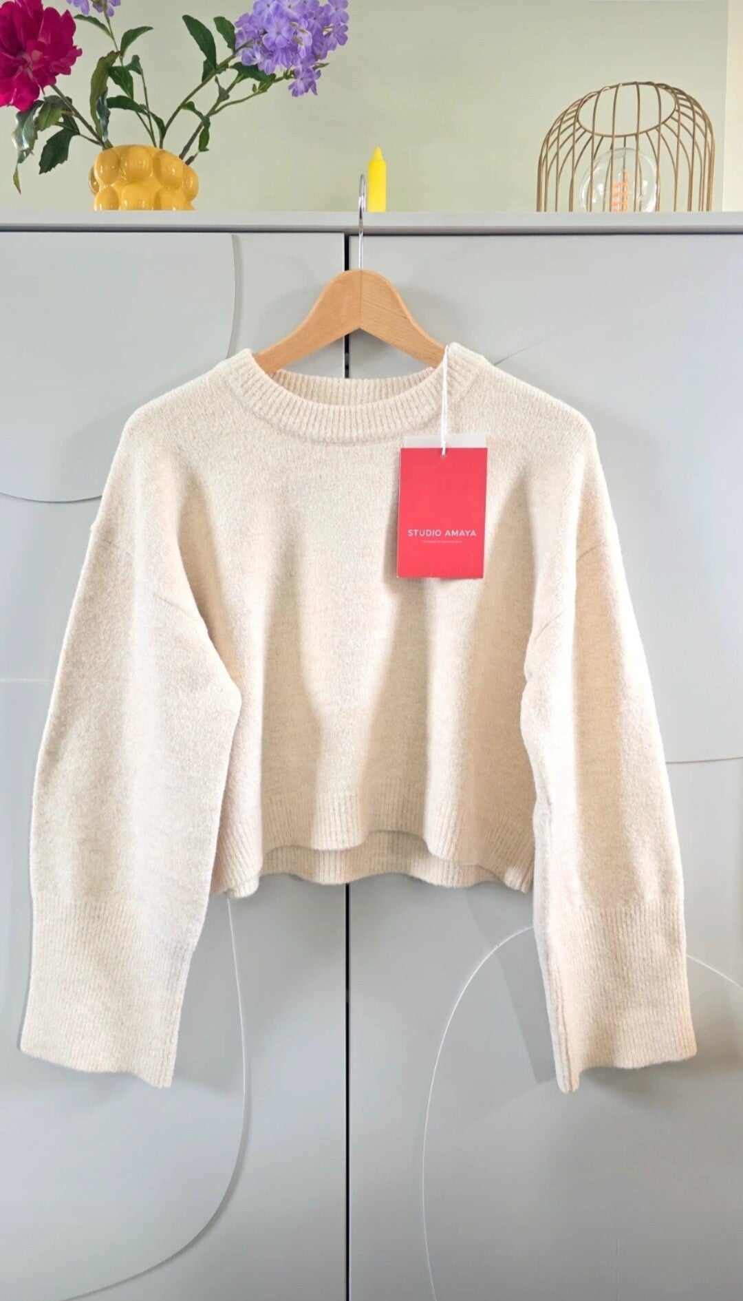 Knitted Sweater Diana | Beige | Studio Amaya