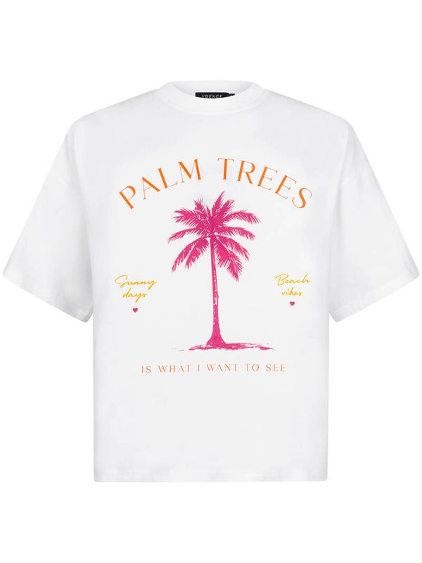 Palm Tree T-shirt | Off white | Ydence