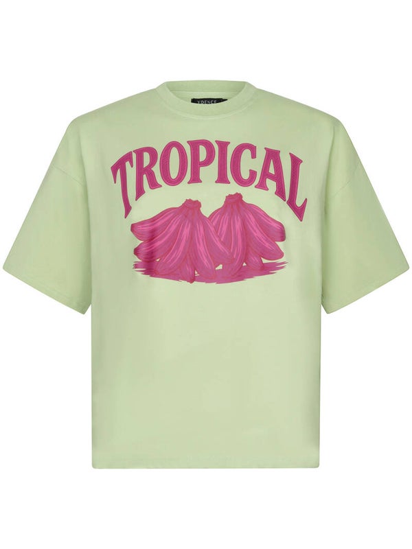 T-shirt Tropical | Soft green | Ydence