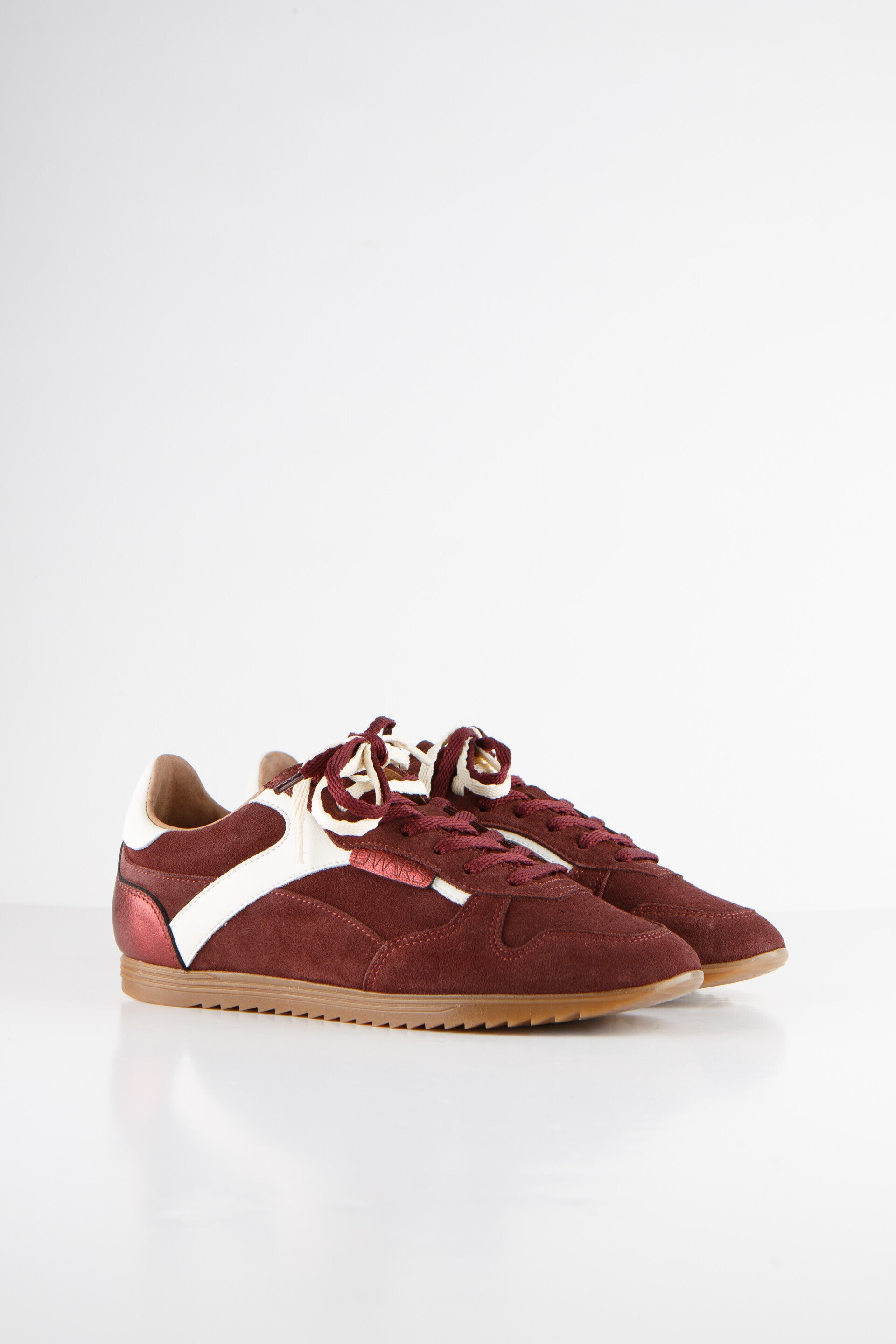 Tula | Suede sneaker | Bordeaux off white