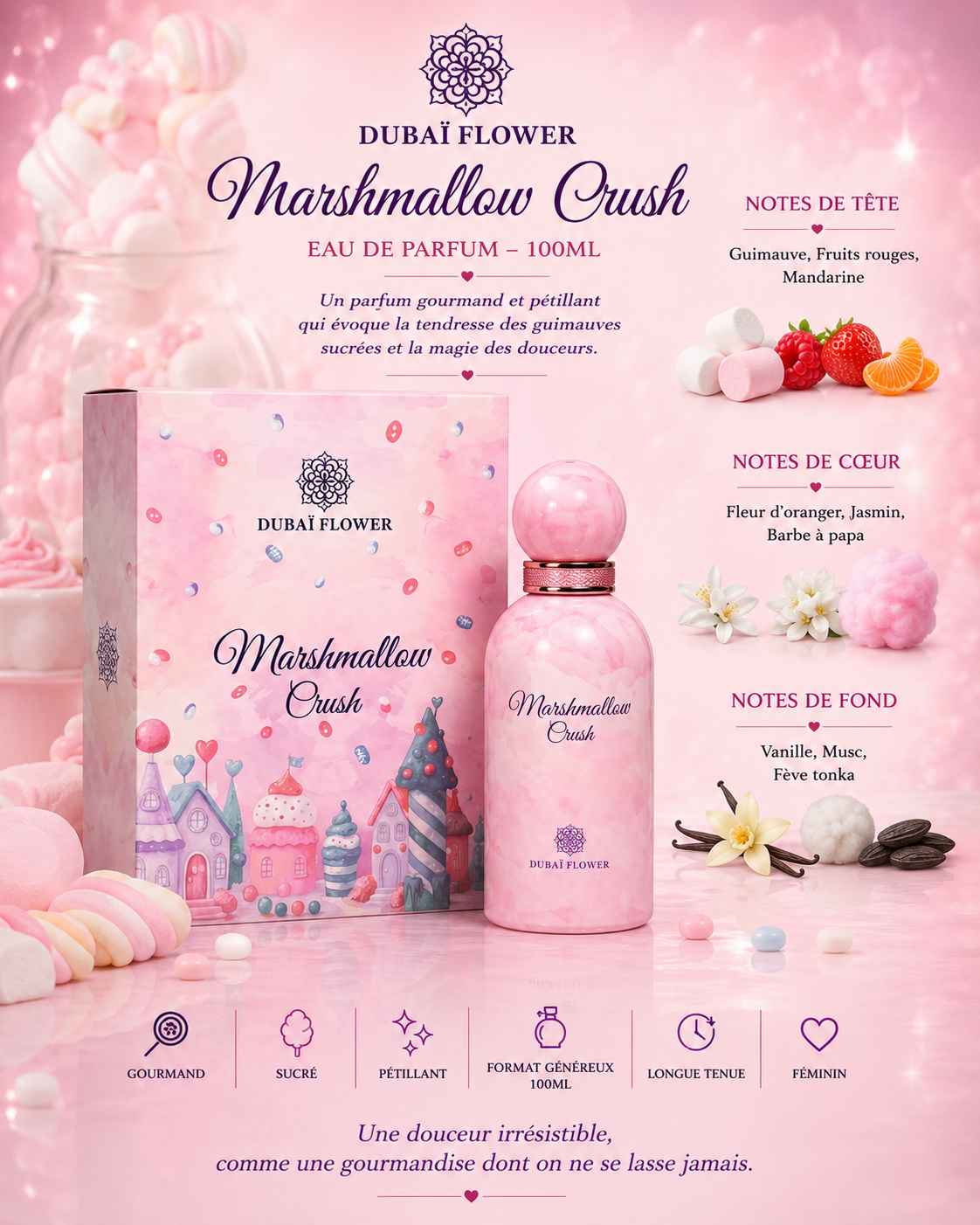 Lot 3 pièces – Marshmallow Crush | Dubai Flower