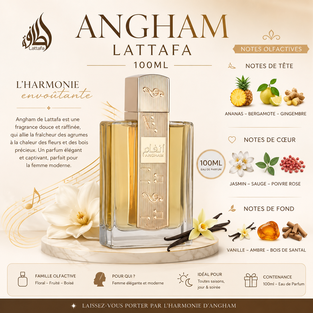 Angham – Eau de Parfum 100 ml – Lattafa