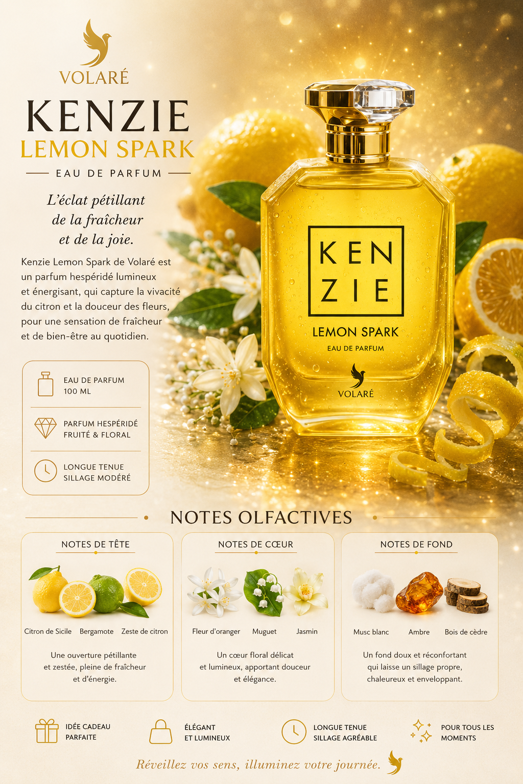 KENZIE Lemon Spark – Eau de Parfum 100 ml