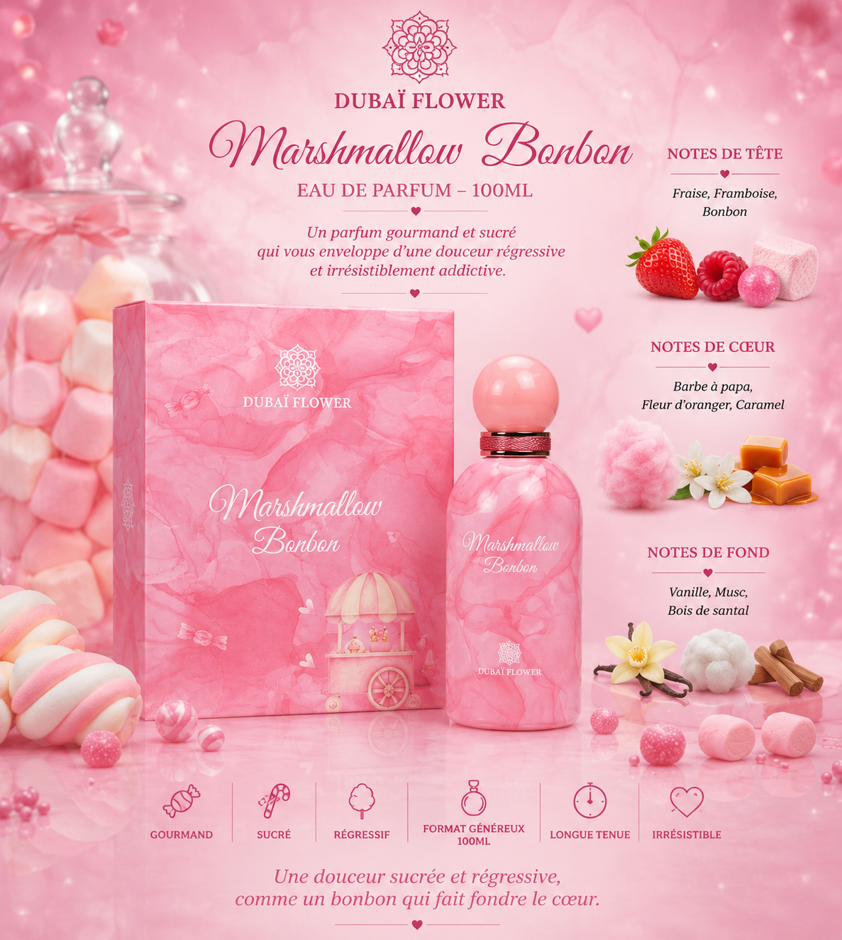 Lot 3 pièces – Marshmallow Bonbon | Dubai Flower