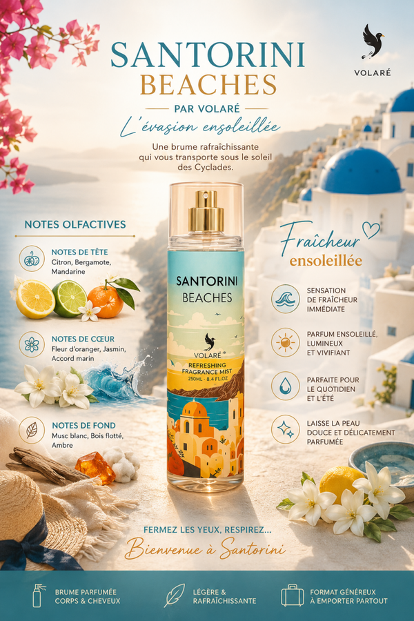 Santorini Beaches – Brume Parfumée 250 ml Volaré