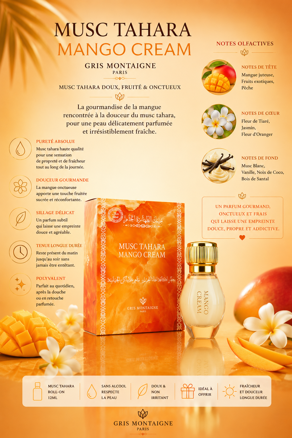 Musc Tahara Mango Cream – 12 ml – Gris Montaigne Paris