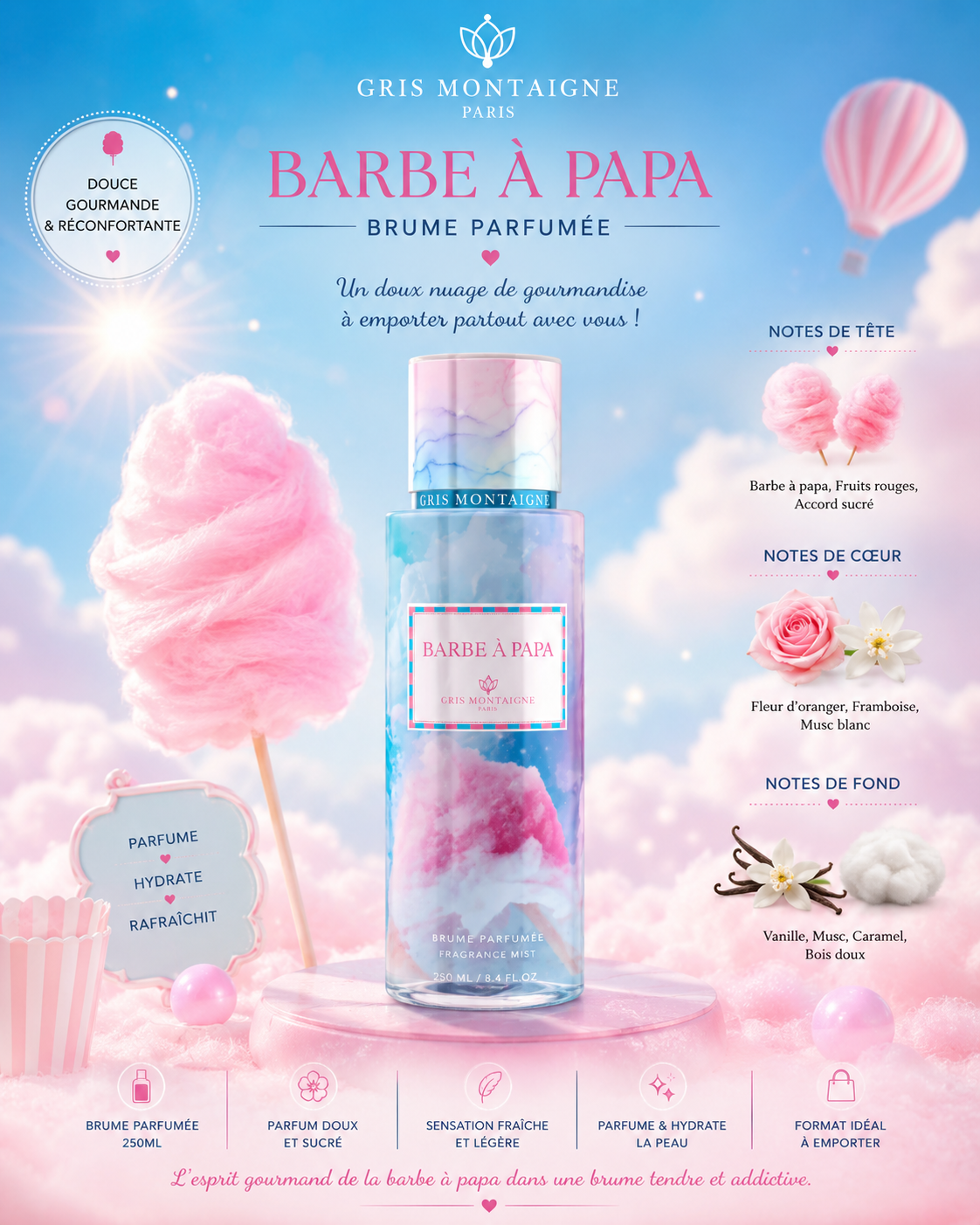 Brume Barbe à Papa – Gris Montaigne – 250 ml
