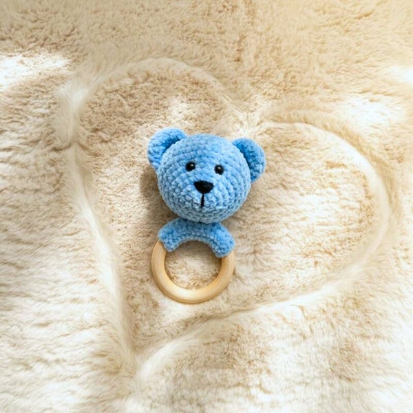 Fluffy Teddy - Rattle-Teether