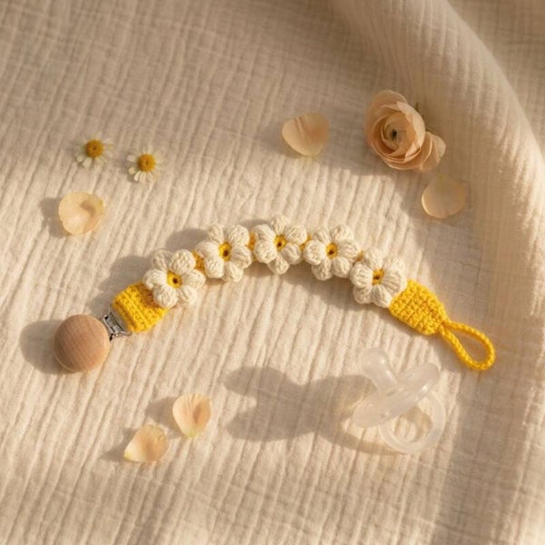 Puffy Flower Pacifier Holder