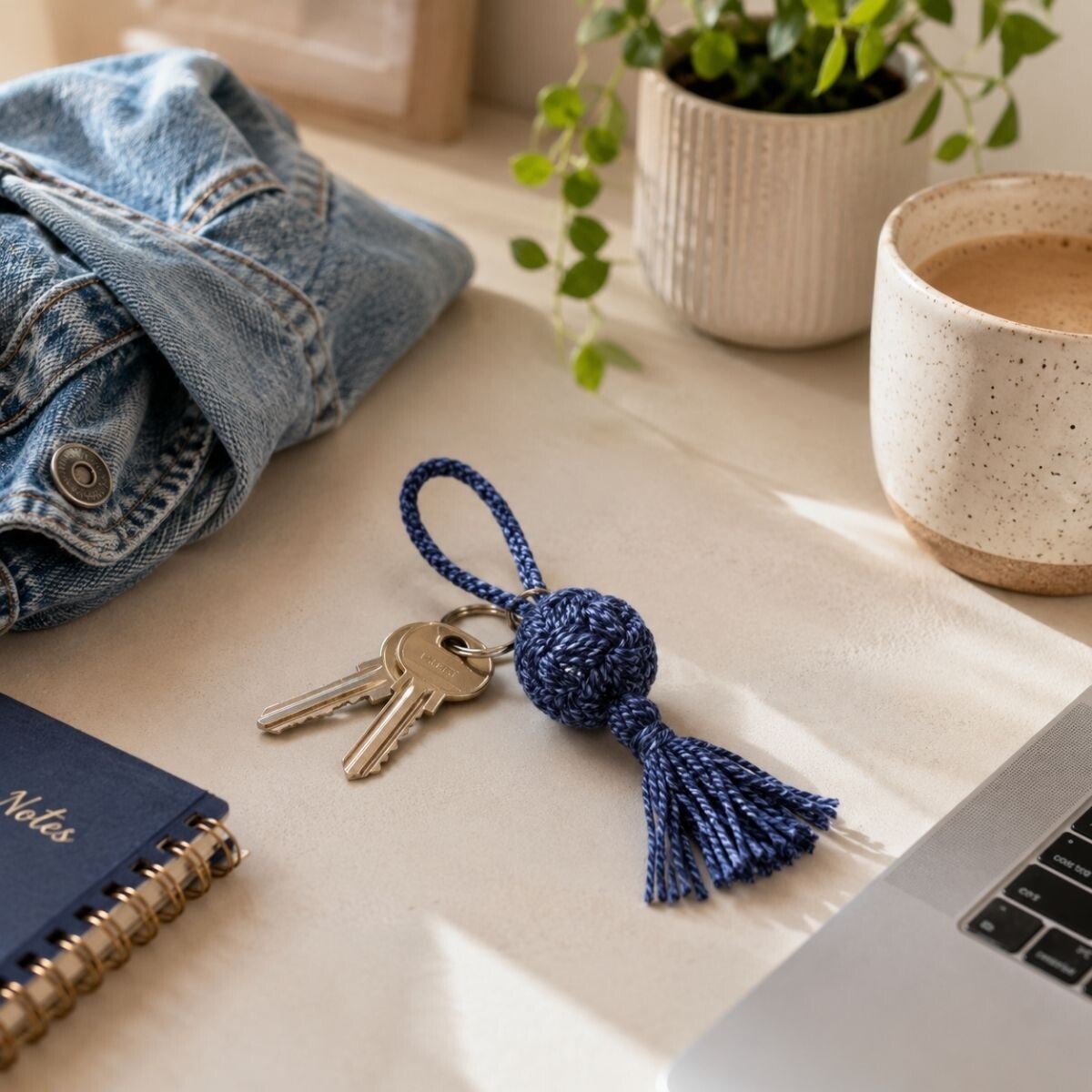 Jasmine Denim Keychain/Charm