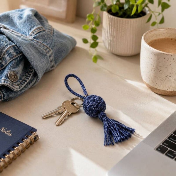 Jasmine Denim Keychain/Charm