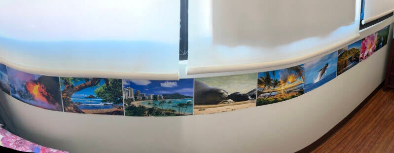 Images of Hawaii along the window base