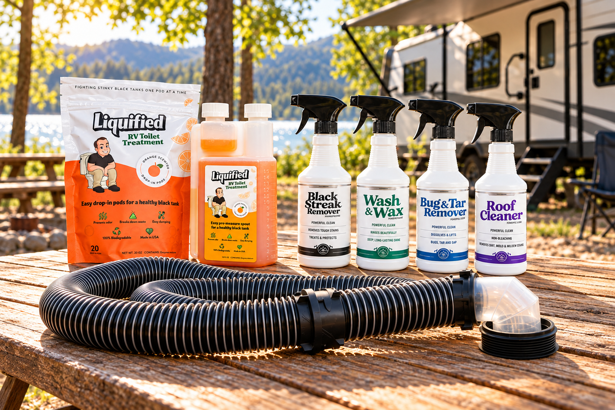 Liquified, Liquishine, and Gravity RV care products