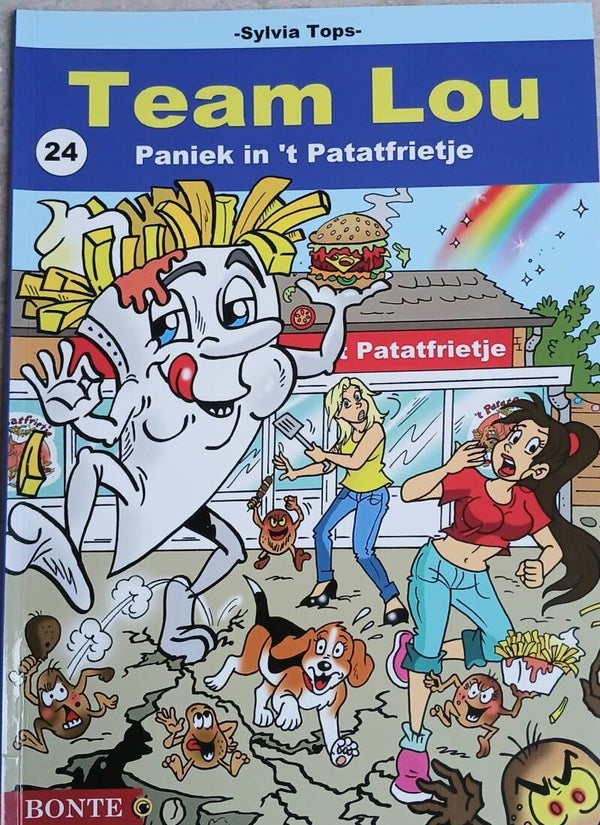 Stripboek Team Lou 24. Paniek in 't Patatfrietje