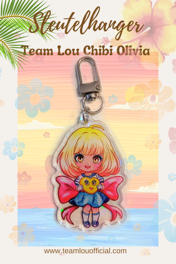 Acryl Sleutelhanger Team Lou Olivia- Anime Meisje – Schattige Kawaii Chibi Hanger