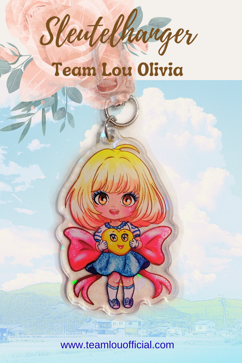 Acryl Sleutelhanger Team Lou Olivia- Anime Meisje – Schattige Kawaii Chibi Hanger