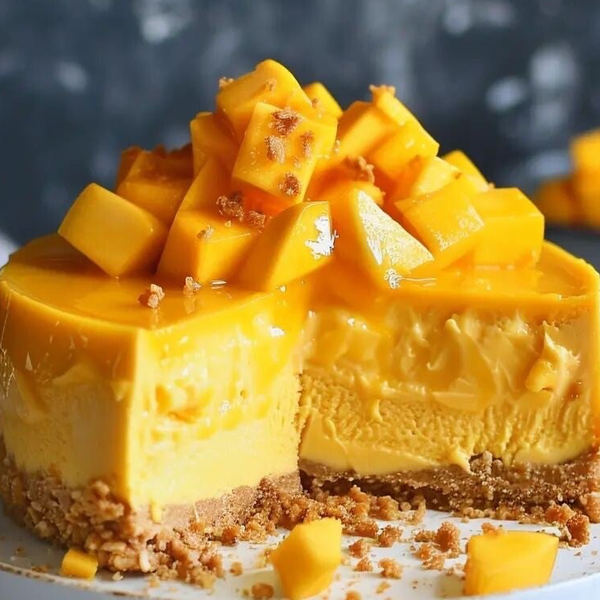 Mini cheescake de mango de Mogán y galleta bandama