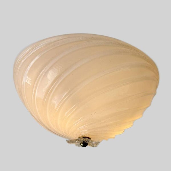 Murano gold speckled swirl glass flush mount