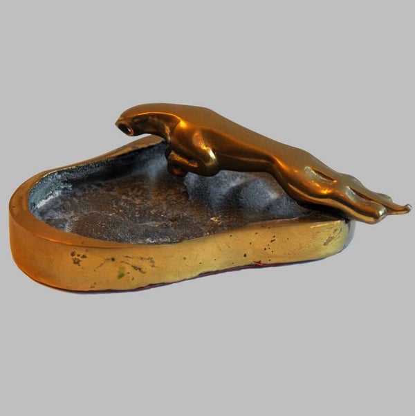 bronze Jaguar ashtray